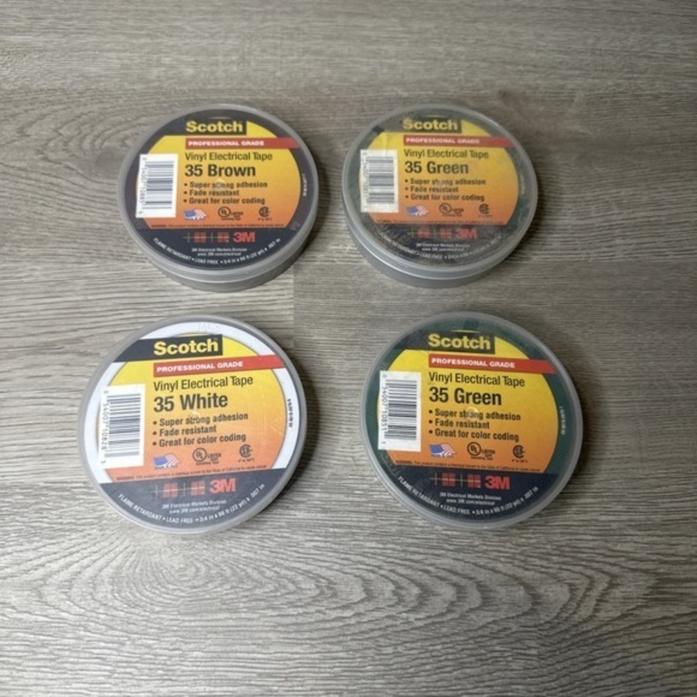 (3) NEW Rolls 3M Scotch 35 Electrical Tape Lot Of 4- 3/4" x‎ 66' x 7 mil - USA